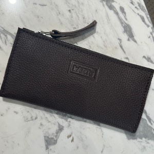 Dunkelbraune Leder Damen Portemonnaie, Münzfach, Kartenetui, Geldbeutel, Organiser, Geschenk für Sie.