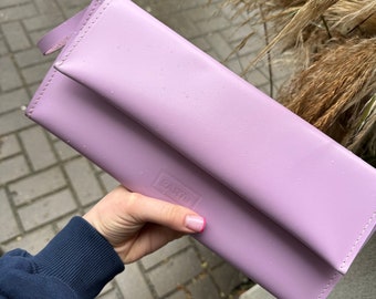 Natural leather wallet, Purple wallet for women, Coin case, Card holder, Money pouch, organiser, Gift for her.