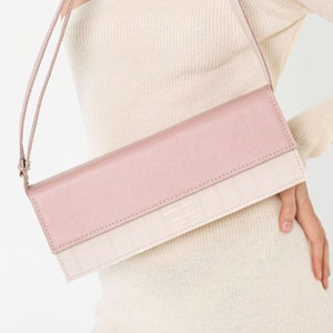Feminine Pink Leather Handbag – Natural Leather Bag, Perfect Gift for Her