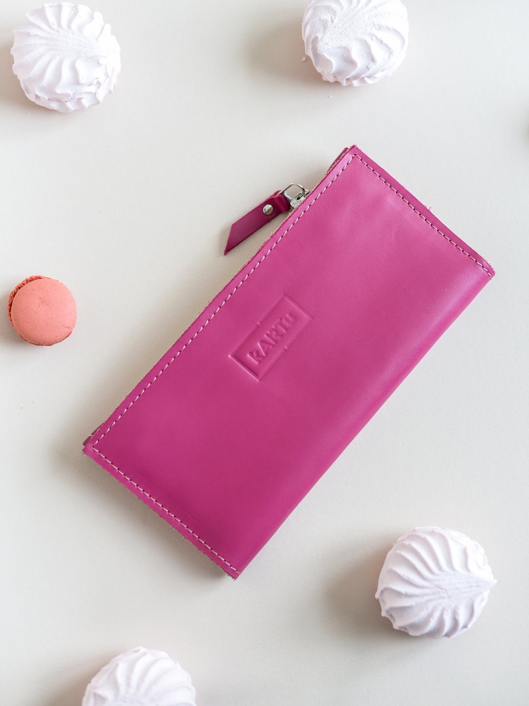 Pink Hand Wallet Pink Leather Wallet, Two-sided Multifunctional Wallet, Elegant Purse ...