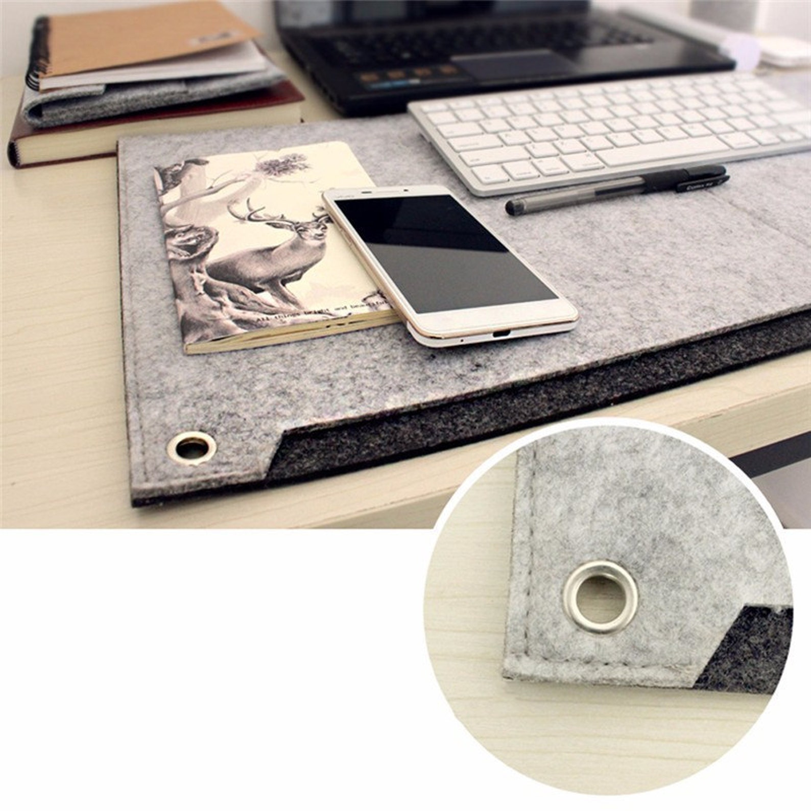 Mouse Pad Pen Holder Wool Laptop Cushion Desk Mat Pad Etsy