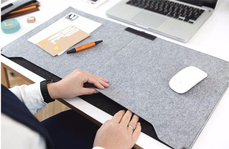 Mouse Pad Pen Holder Wool Laptop Cushion Desk Mat Pad Etsy