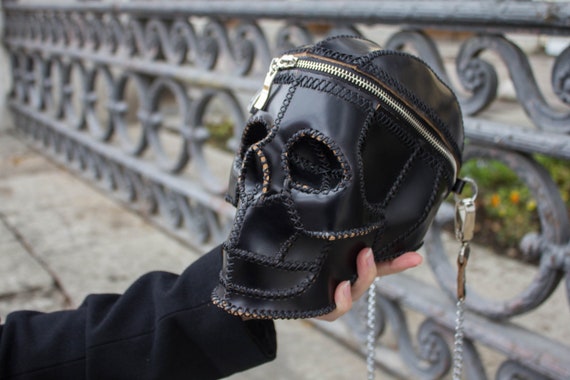 leather skull purse