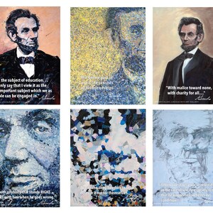 Carteles de Abraham Lincoln: "Palabras para aprender por" motivación cita (juego de 6)