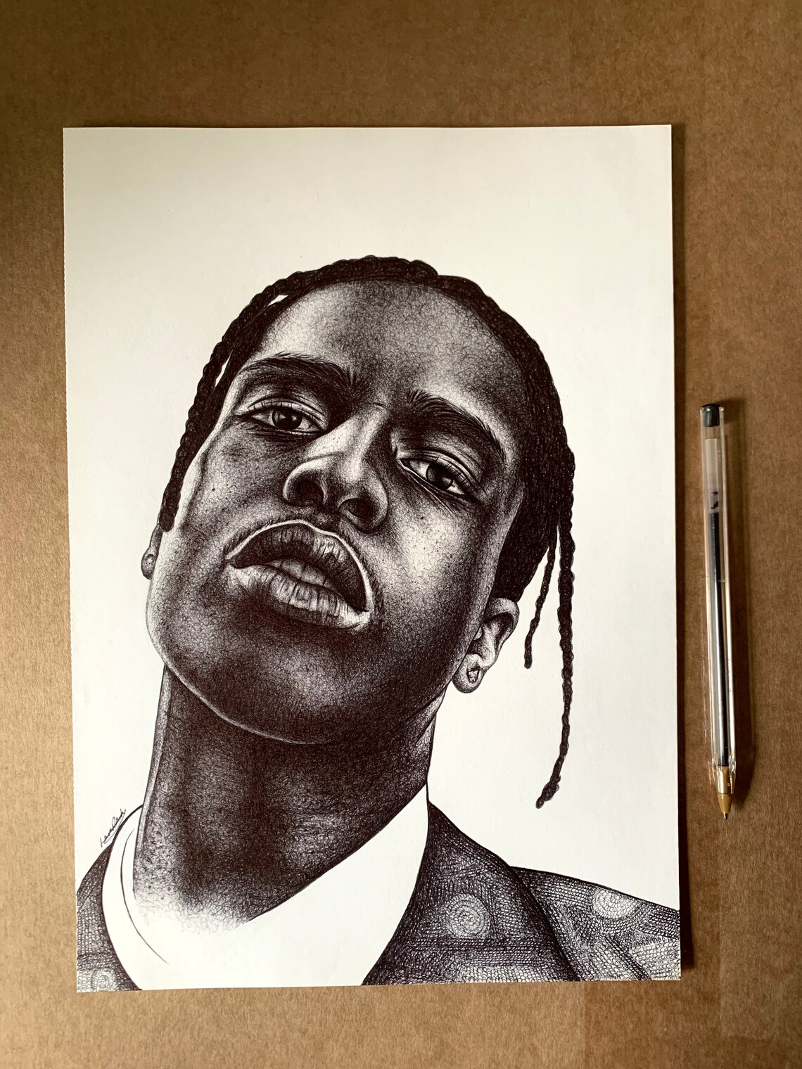 Dibujo original de Asap Rocky Biro A4 Etsy