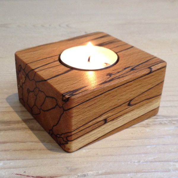 Porte-bougies Shabby Chic En Bois De Hêtre – Lot De Bougies Chauffe-plat