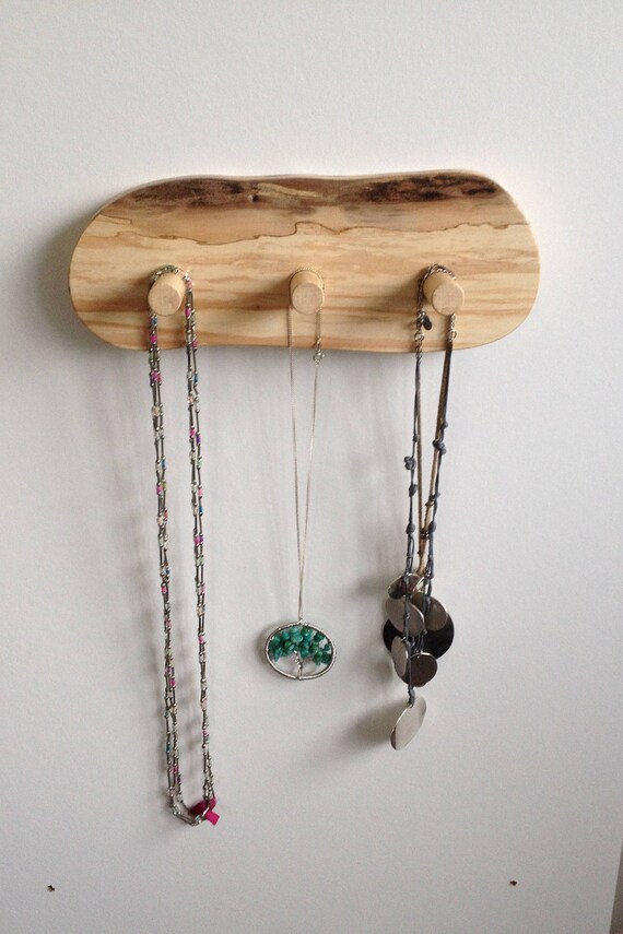 Natural peg rack wooden hanging rack Jewelry organizer