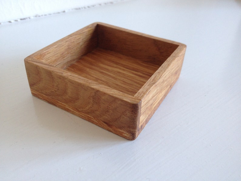 Small ring tray, wedding ring box, jewellery tray, oak tray, small wooden tray, wooden storage, Scottish gift, coin tray, presentation tray image 8