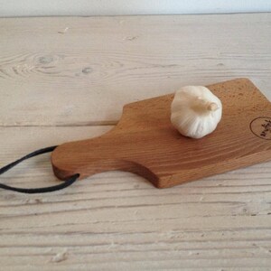 Small cutting board, serving board, wooden chopping board, cheese board, Scottish, garlic board, chilli, lemon, beech, handmade, camping image 3