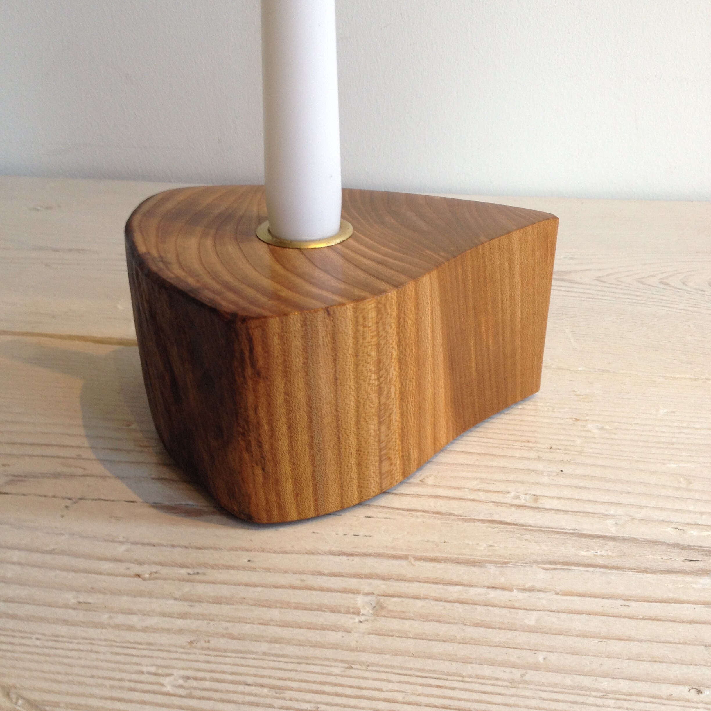 Wooden candle holder Scottish elm wood mantle candle Etsy