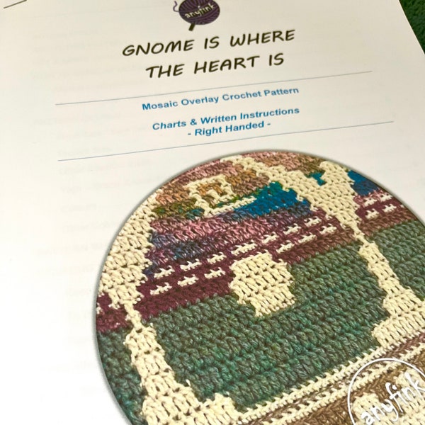 Gnome is where the heart is, Overlay mosaic Crochet, Crochet, Gnome Gonk Blanket