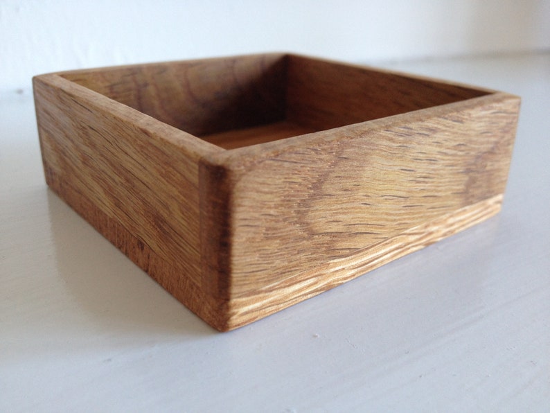 Small ring tray, wedding ring box, jewellery tray, oak tray, small wooden tray, wooden storage, Scottish gift, coin tray, presentation tray image 7