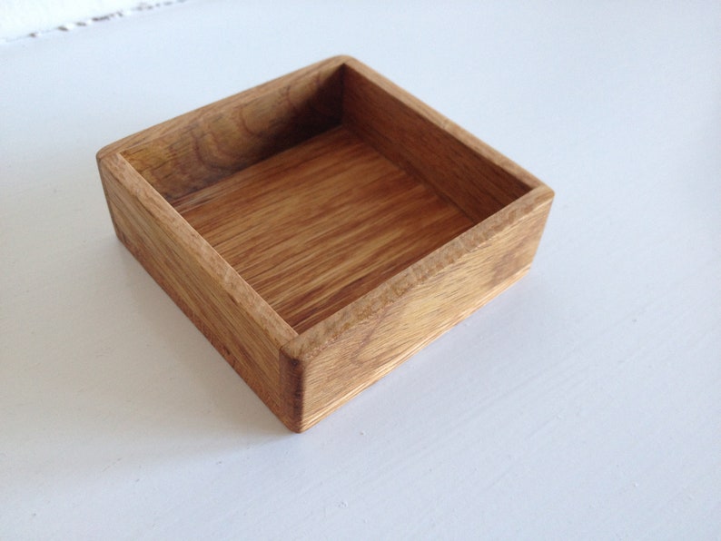 Small ring tray, wedding ring box, jewellery tray, oak tray, small wooden tray, wooden storage, Scottish gift, coin tray, presentation tray image 6