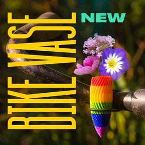 Bike Flower Vase for Handlebars. Great Gift for Bikers.