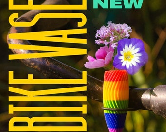 Bike Flower Vase for Handlebars. Great Gift for Bikers.