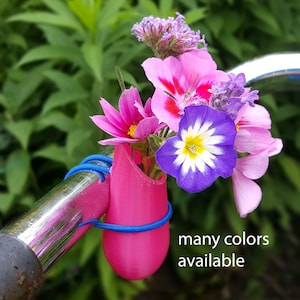 1x Colored bike vase for on your bicycle full with flowers. 3D | Etsy