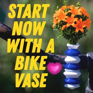 Bike Vase Model Aladdin9 Bike Flower Vase for Handlebars. Great Gift for Bikers. Fun with a bike vase.