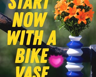 Bike Vase Model Aladdin9 Bike Flower Vase for Handlebars. Great Gift for Bikers. Fun with a bike vase.