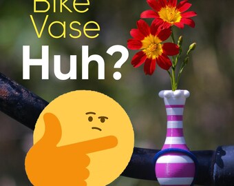 Crown vase for your bike. White-Magenta version. Bike Flower Vase for Handlebars.