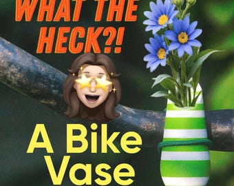 Two color Bike Vase white-green for handlebars. Great white green gift for Bikers.
