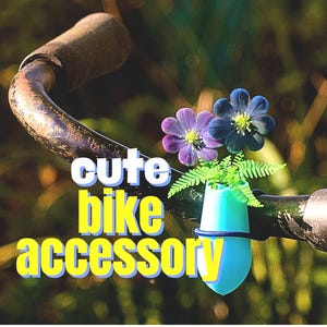 自転車のハンドルバー用花瓶。バイカーへの素晴らしい贈り物。水色のアクセサリー。