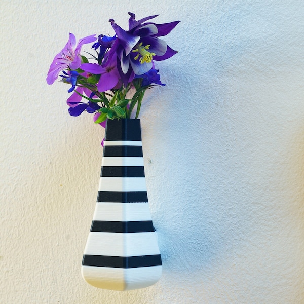 Little wall vase square zebra two color. Pick one of 65 color combinations in two patterns. Tiny vases.