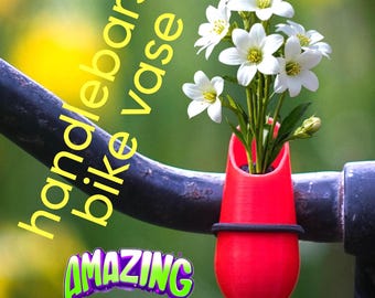 Bike Vase Red for Handlebars. Great Gift for Bikers.