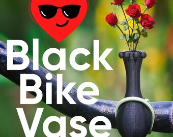Bike Vase crown black for Handlebars. Great Gift for Bikers. Black bike accessories