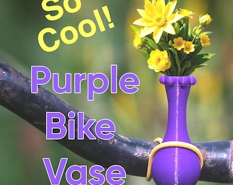 Bike Vase crown Purple for Handlebars. Great Gift for Bikers. Purple bike accessory