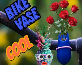 Bike Vase Dark Blue for Handlebars. Great Gift for Bikers.