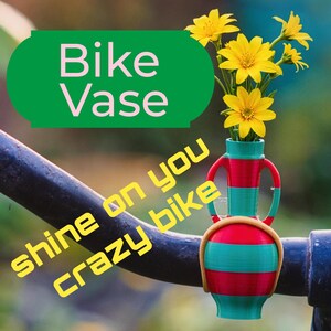 Bike Vase Model Egypt6 Bike Flower Vase for Handlebars. Great Gift for Bikers.