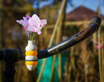 1x two-color bike vase bulb version. Colored White-Yellow, or choose your combo and elastic binder color