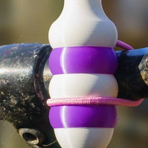 1x two-color bike vase bulb version. Colored White-Purple, or choose your combo and elastic binder color image 4