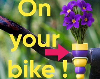 Bike Vase Model Pea Ball6 Bike Flower Vase for Handlebars. Great Gift for Bikers. Fun with a bike vase.