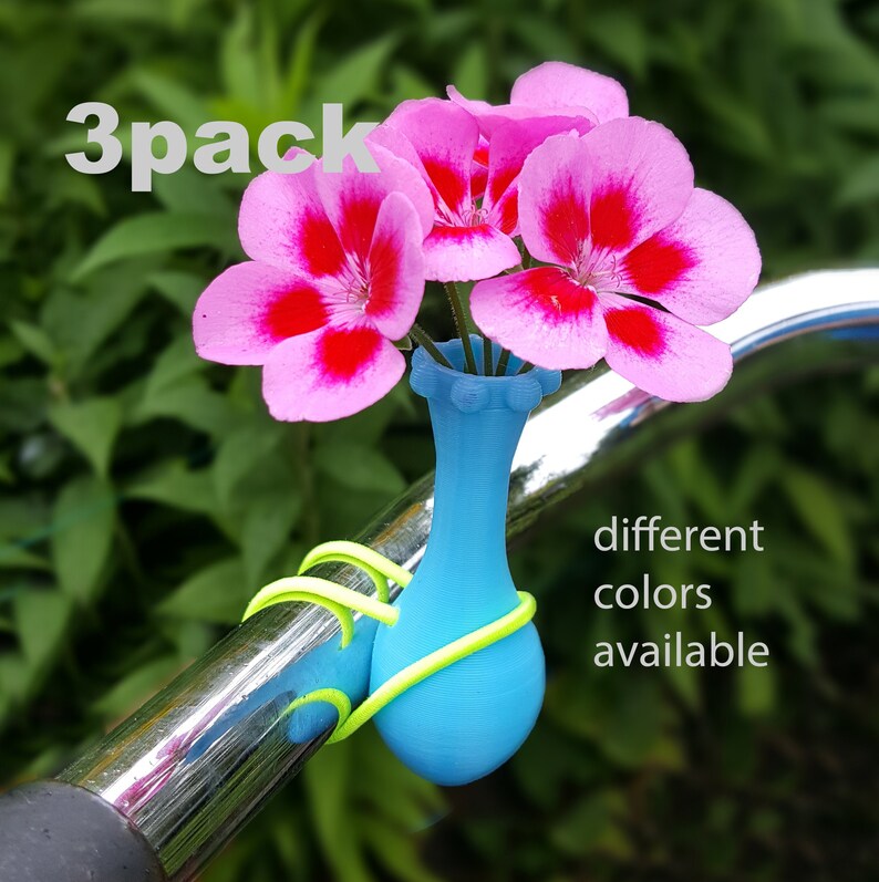 3-Pack Bike vases with colored elastic binder. Please mention your desired colors for vases and binder in the extra field at the basket. image 3