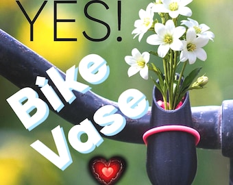 Bike Vase Black for Handlebars. Great Gift for Bikers.