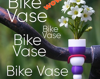 Bike Vase Model Pea Ball9 Bike Flower Vase for Handlebars. Great Gift for Bikers. Fun with a bike vase.