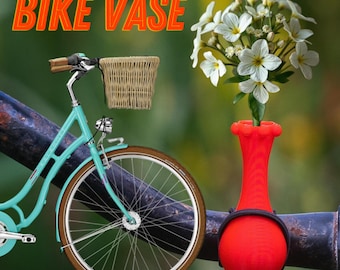 Bike Vase crown Red for Handlebars. Great Gift for Bikers. Red bike accessories