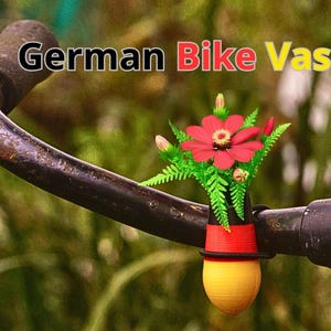 Bike Vase Germany. Bike Flower Vase for Handlebars. Great Gift for Bikers.