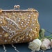 Clutch embroidery gold Gold wedding clutch Embellished clutch Sequin embellished Clutch-003