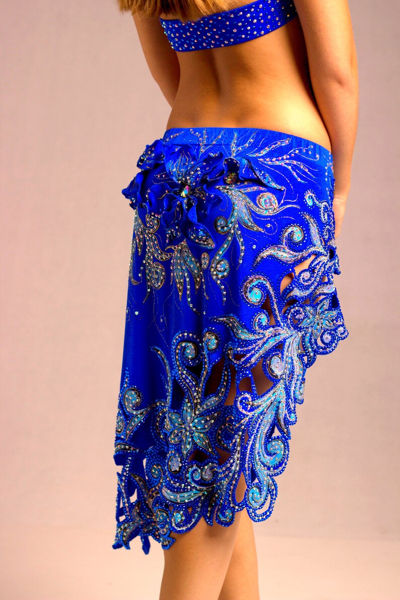 Bellydance sexy costume Blue belly dance costume Oriental | Etsy