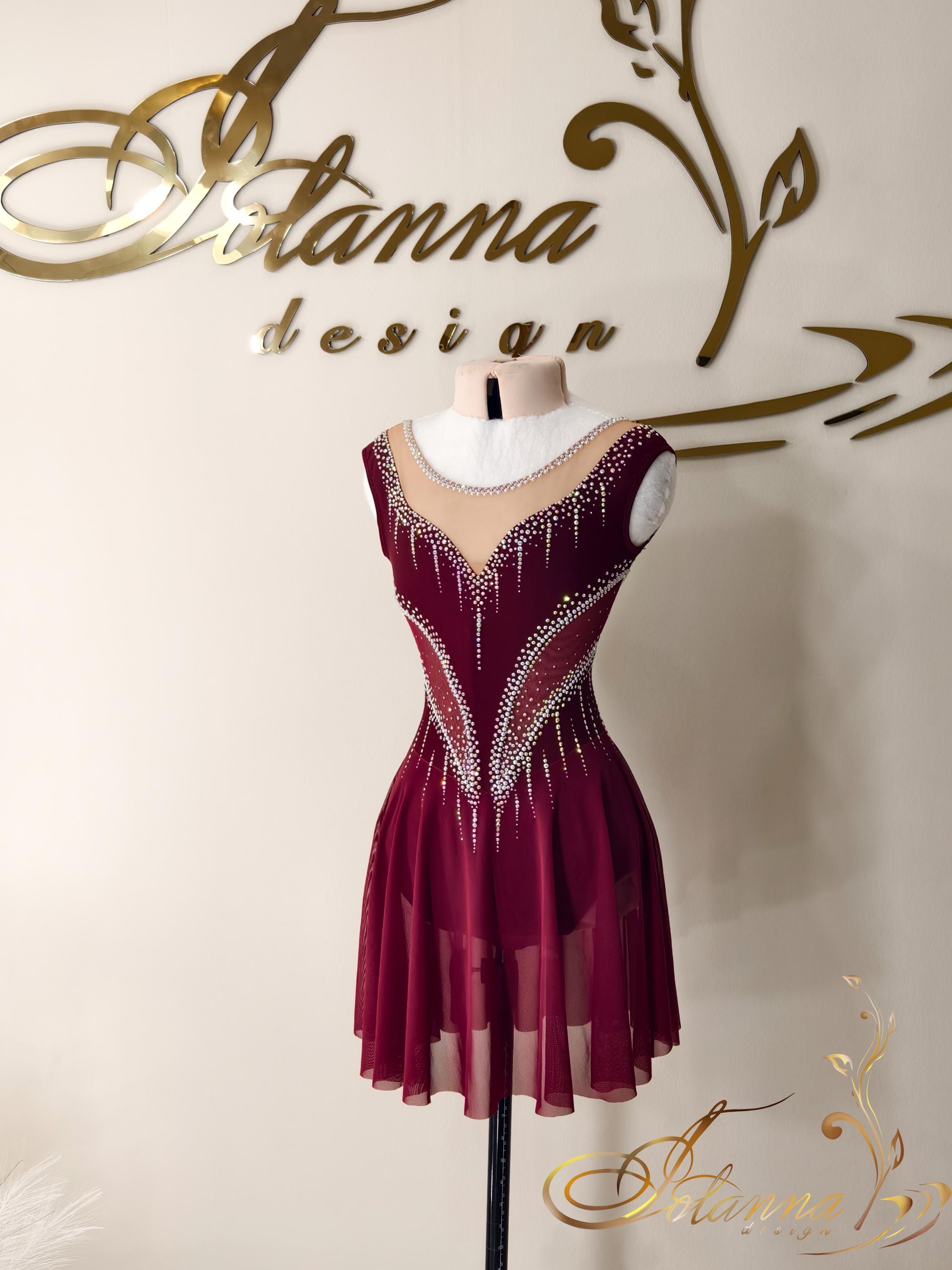 Figure Skating Dress Burgundy - Etsy
