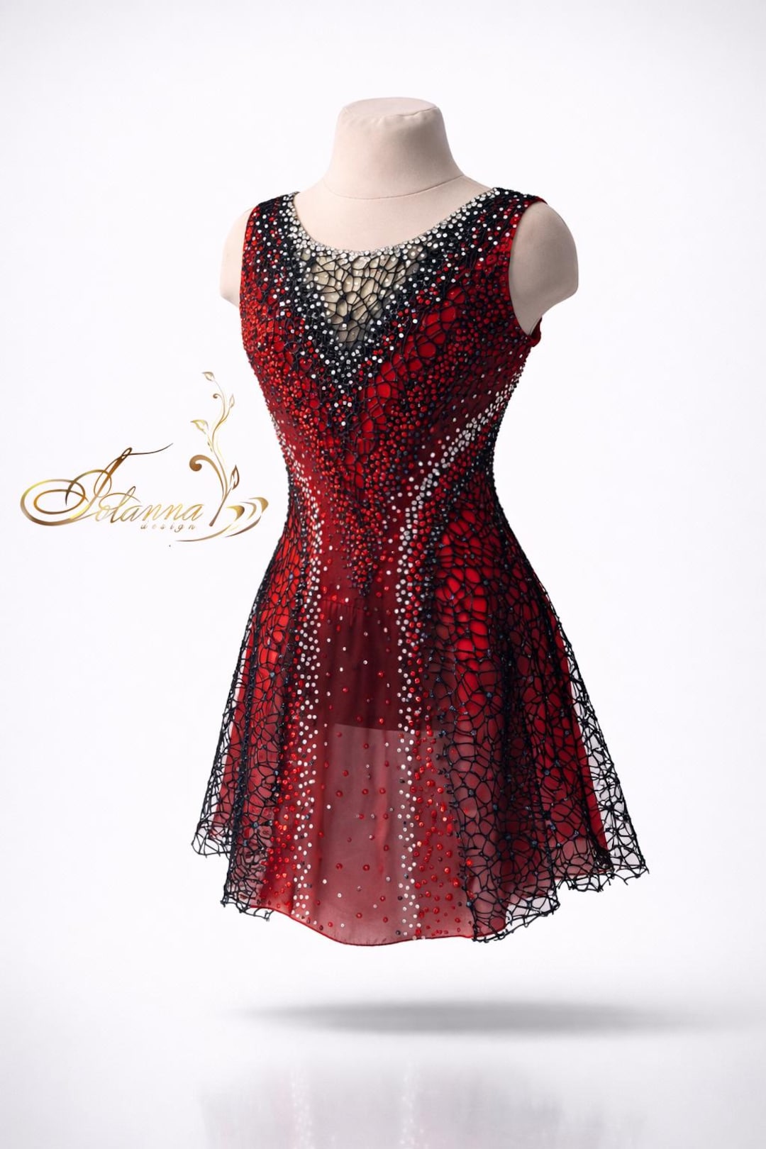 Red Figure Skating Dress: Custom Performance Ice Skating Costume, Elegant Apparel Red Figure Skating Dress: Custom Performance Ice Skating Costume, Elegant Apparel