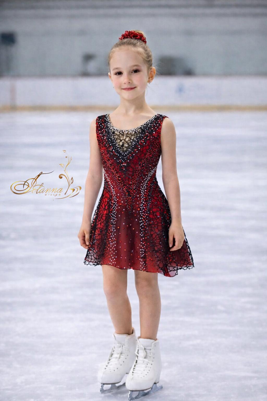 Red Figure Skating Dress: Custom Performance Ice Skating Costume ...