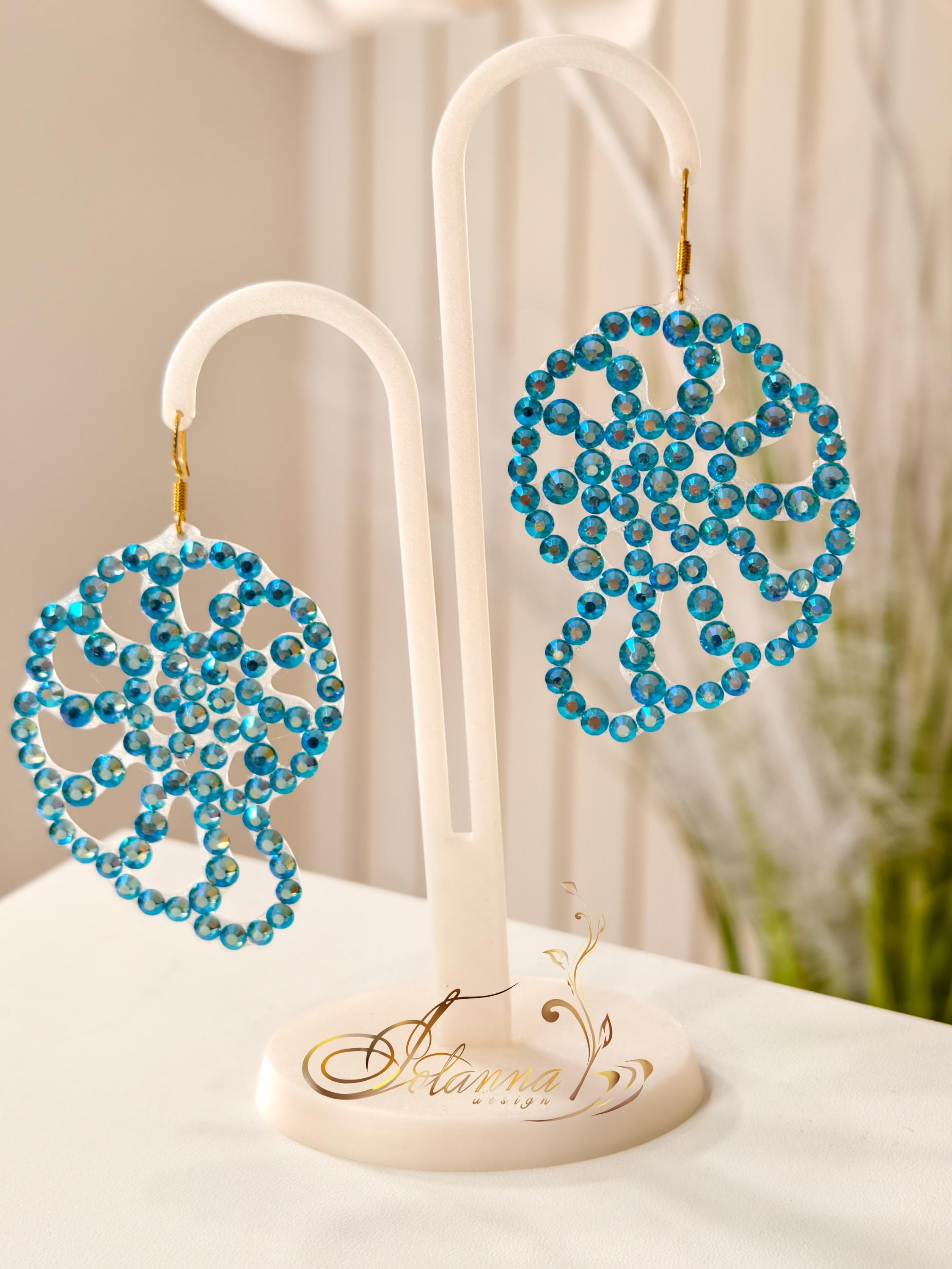 アクアマリンロングイヤリング　社交ダンス☆ベリーダンス アクアマリンロングイヤリング 社交ダンス☆ベリーダンス 社交