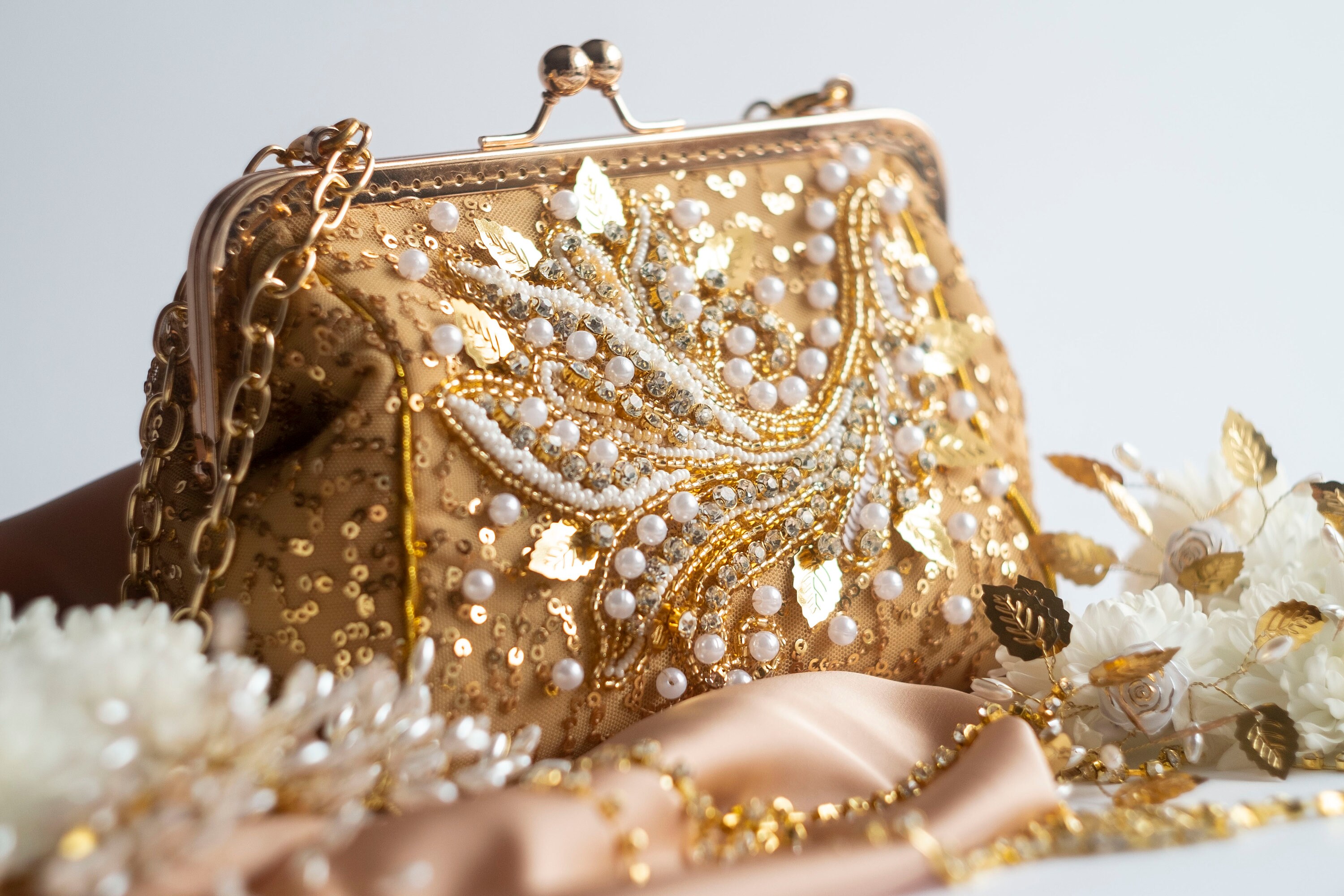 Clutch Embroidery Gold Gold Wedding Clutch Embellished Clutch Etsy