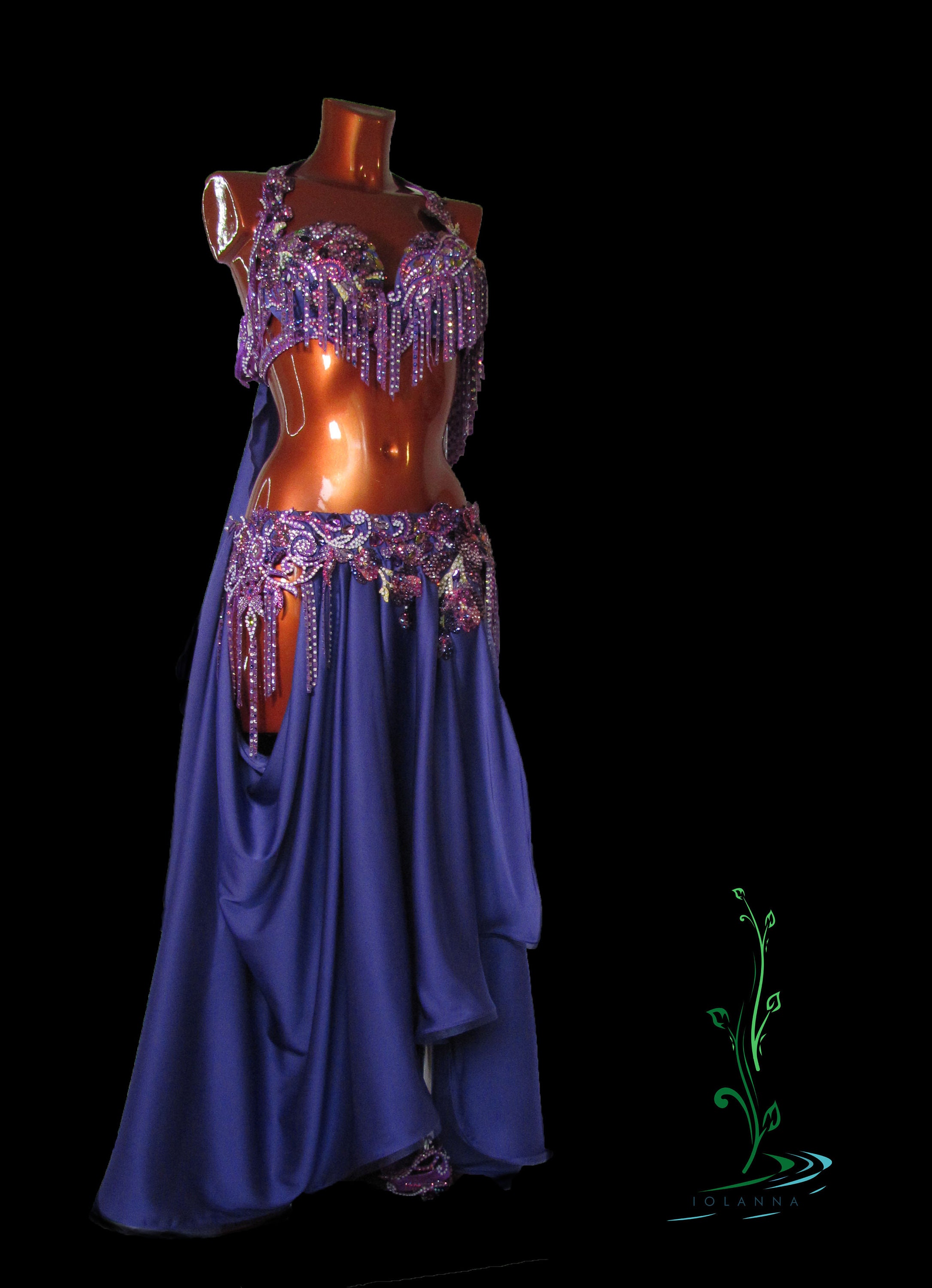 Bellydance costume shine violet silk Purple dance costume | Etsy