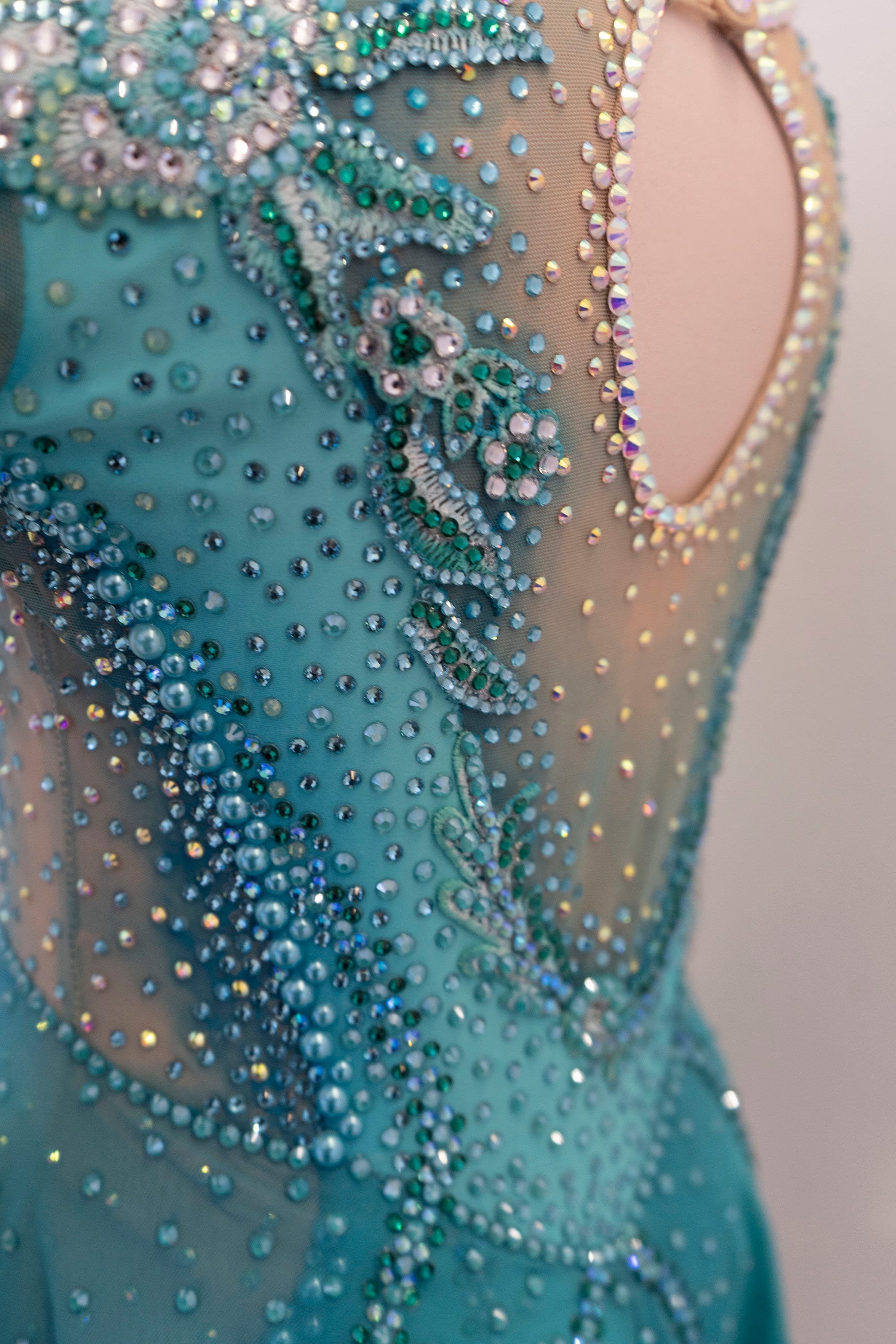 turquoise skater dress Turquoise Figure Skating Dress, Sparkling Floral Competition Costume,  Custom Made