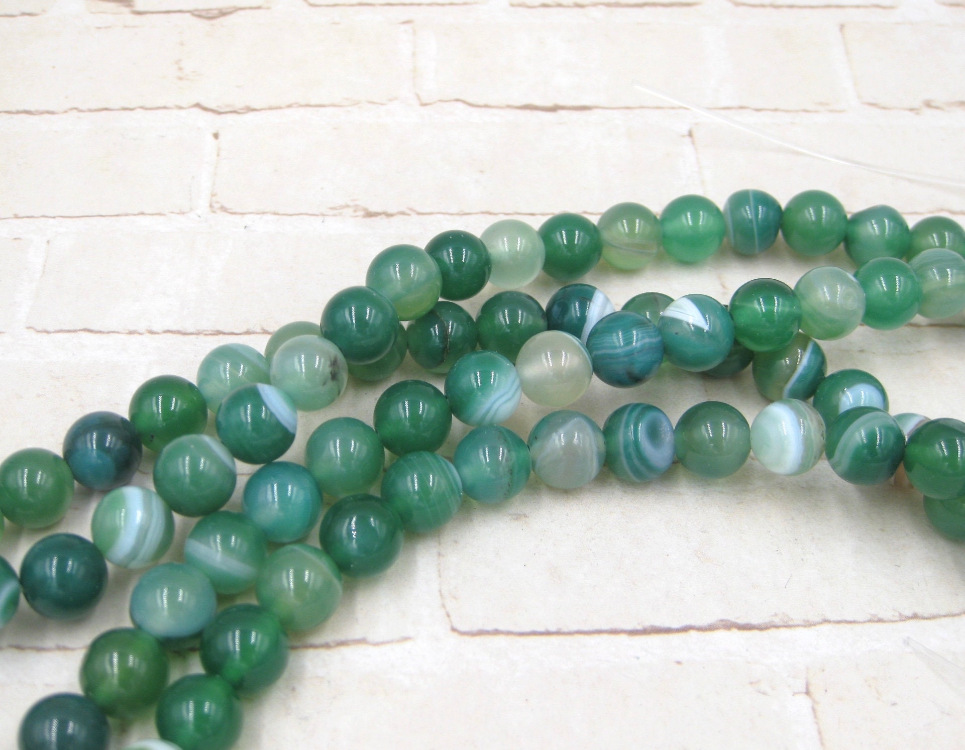 Green Agate Bead Banded Agate Striped Agate 8mm Agate - Etsy