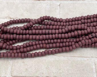 Matte Opaque Brown Seed Bead Strand - 6/0 Czech Seed Beads - Chocolate Bead Strand - 20 Inches Full Strand